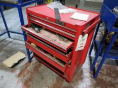 Senator mobile multi drawer tool cabinet with contents including boring bars, sleeves, etc.