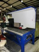 Metal frame high back workbench, 2m x 1.1m x |H: 1950mm with undershelf - excluding contents