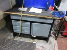 Bigdug metal frame timber top workbench, 1.2m x 600 x height 850mm with bench vice 4