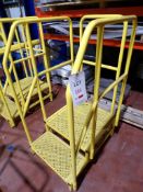 Yellow steel framed mobile 2 rung access steps