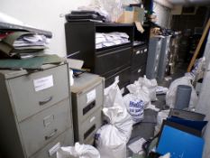 Twelve assorted metal filing cabinets