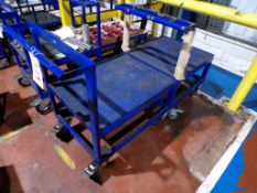 Two steel framed mobile trollies