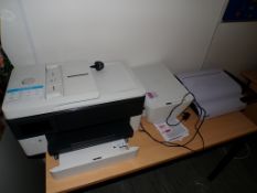 HP Officejet Pro 7720 printer, HP Deskjet 2810e printer and a Fellowes Pulsar 300 binder
