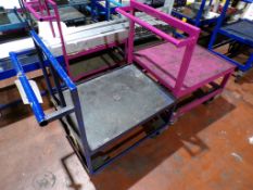 Two steel framed mobile trollies