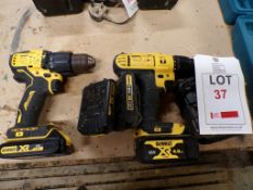 Dewalt DCD776 & DCD709 cordless drivers, four batteries, one charger