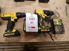 Dewalt DCD778 & DCD776 cordless drivers, four batteries, one charger