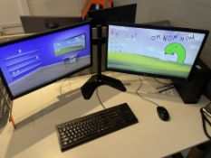 HP i5 10th Gen Pro Desk 400 G7 computer, with dual screen