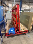 Heavy duty steel A frame mobile glass cart