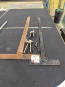 Two glass cutting straight edges