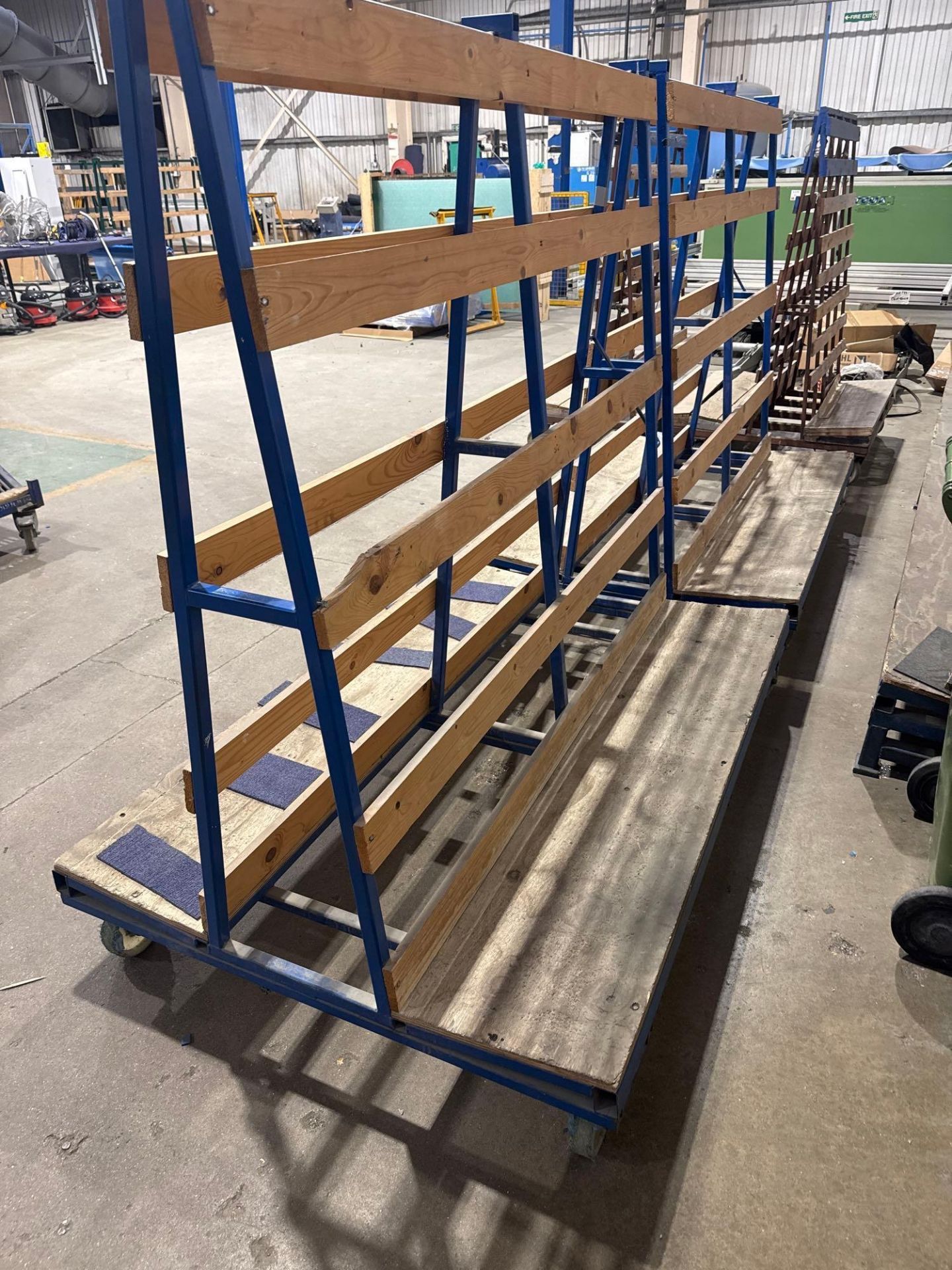 Two steel A frame mobile glass carts - Image 3 of 4