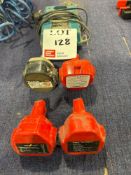 Four various drill batteries