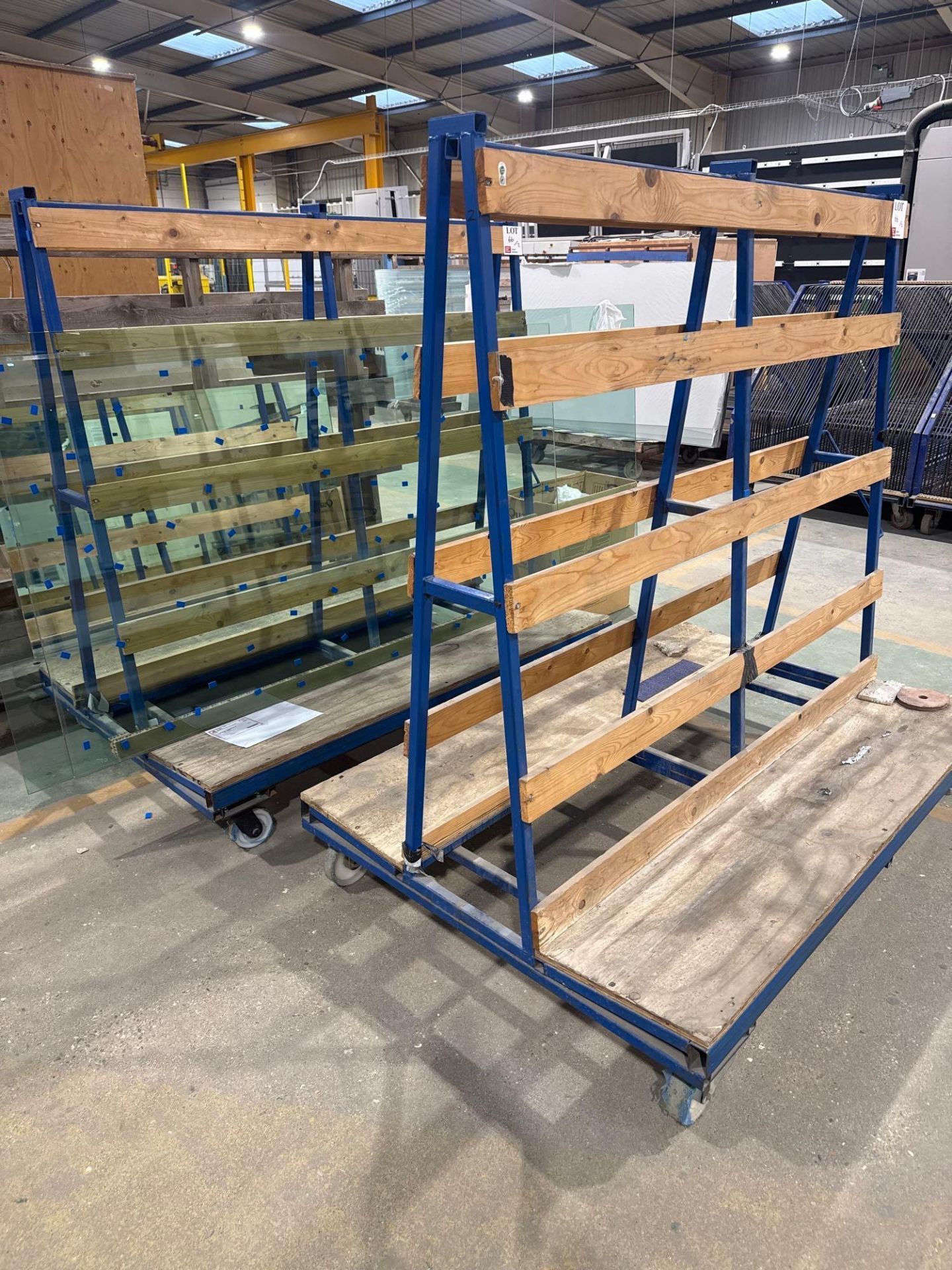 Two various steel framed mobile glass carts - Image 2 of 4