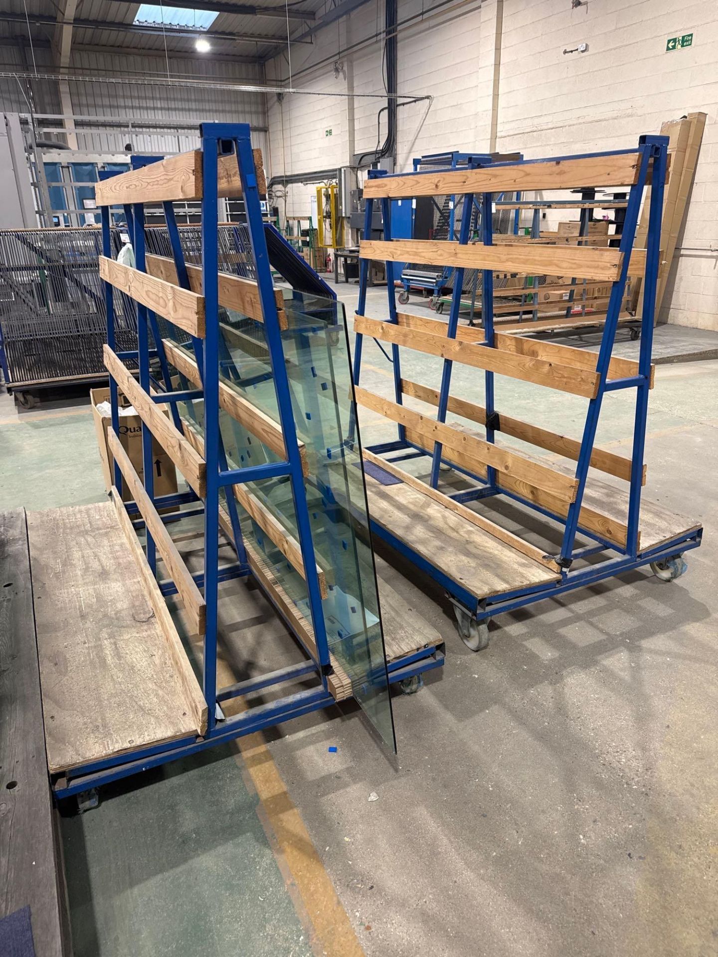 Two various steel framed mobile glass carts - Image 3 of 4