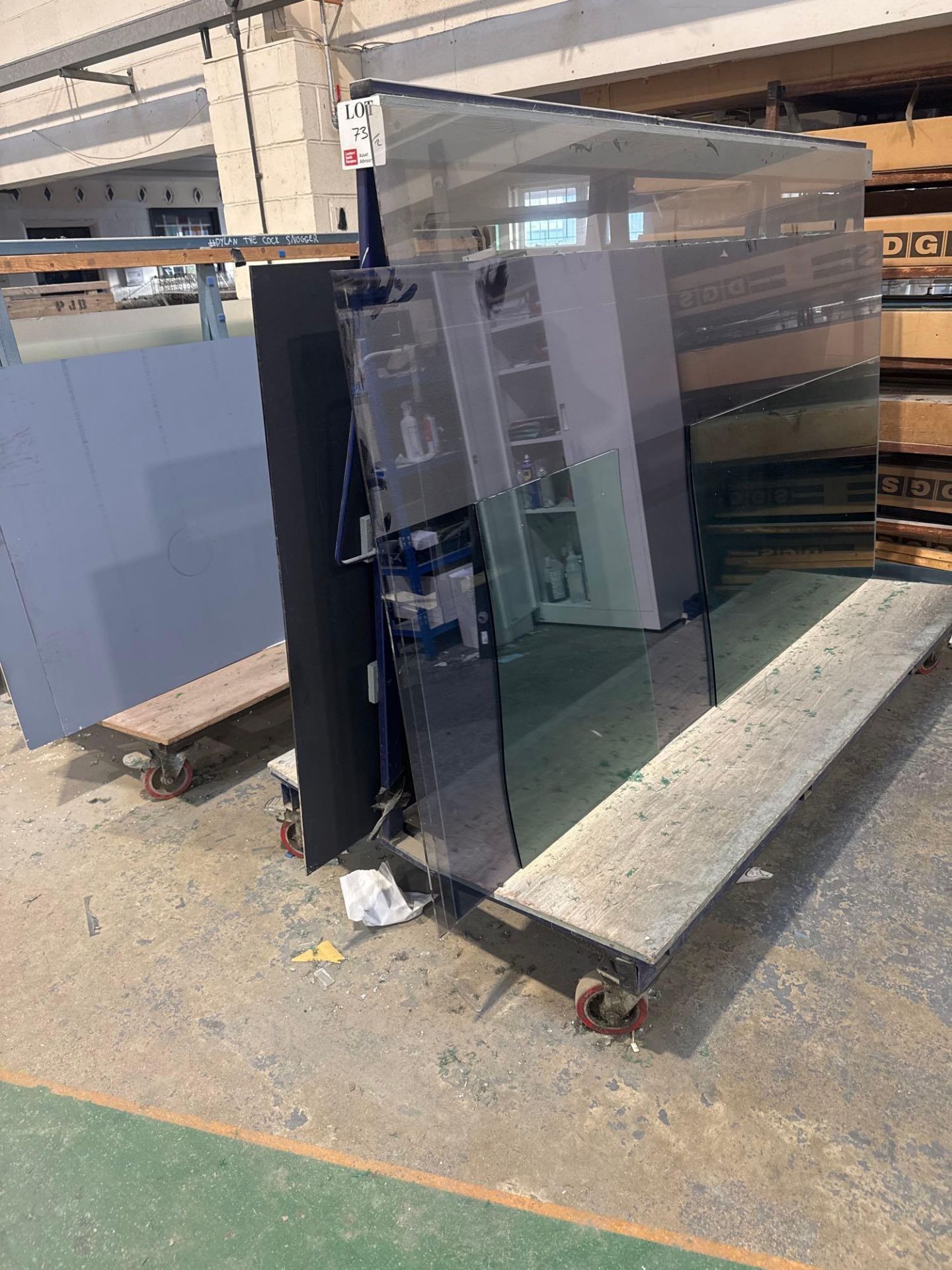 Two steel A frame mobile glass carts (excl contents) - Image 2 of 3