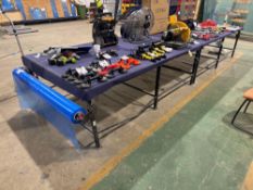 Two cloth topped laying up tables