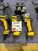 Datalogic Power Scan PM9600 three wireless handheld barcode scanners