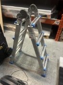 Step-It folding 8-tread adjustable ladder