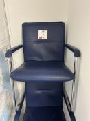 Two steel frame, leatherette sitting chairs (blue)