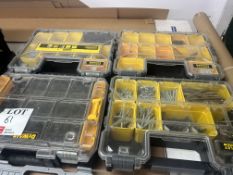 Three Stanley Fatmax storage boxes and contents
