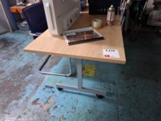 Light oak effect rectangular office desk, approx 2200 x 1800mm