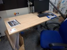 Light oak effect rectangular office desk, approx 1800 x 1200mm