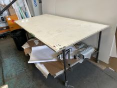 Steel frame mobile packing desk