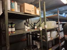 Two bays of steel frame bolted adjustable stores racking