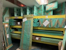 Four bays of adjustable boltless pallet racking