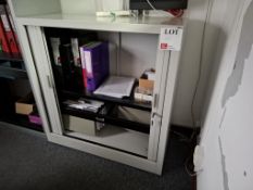 Steel frame tambour fronted cabinet