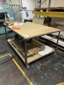 Steel frame mobile packing desk