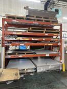 Two bays of adjustable boltless steel frame pallet racking