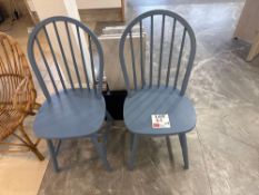 Two blue dining chairs