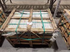 Forty two slabs lime yellow 2.0cm thick limestone, 75 x 50cm in 1 crate