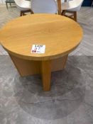Round wooden topped table