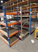 Three assorted light duty racking bays