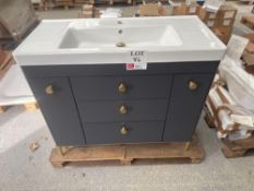 Wash basin with fitted unit