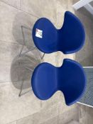 Two blue chairs as lotted