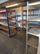 6 assorted bays of light duty modular racking