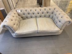 Chesterfield style cloth 2-seater sofa