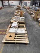 Thirteen pallets of various display, part used and returned tiles as lotted