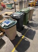 Four assorted waste bins as lotted