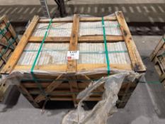 Forty two slabs lime yellow 2.0cm thick limestone, 75 x 50cm in 1 crate