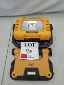 x2 work lights to include Dewalt DCL077 and Elger eletrical folding light as lotted
