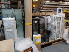 Timber double-sided 'A' frame stock rack with contents