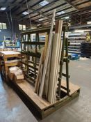 Steel fabricated double-sided 'A' frame stock rack with contents