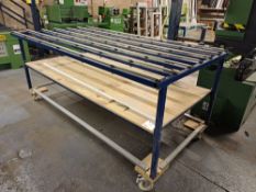 Steel fabricated glazed product assembly table, 2.4m x 1.2m