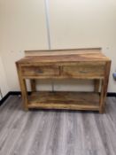 Oak two tier and two drawer sideboard
