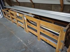 Quantity of various aluminium window frame profiles, to 2 crates