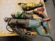 Quantity of various cordless/ electrical 240v hand tools (spares/ repairs)