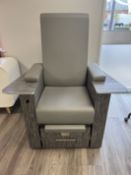 Grey marble effect pedicure leather upholstered chair